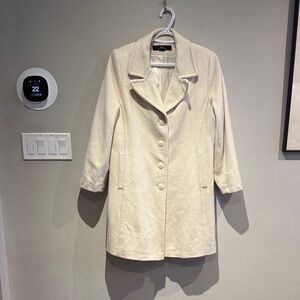 100% cashmere coat, ivory.